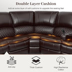 Yolsali Home Theater Seating Reclining Sectional Sofa, 5 Seats Soft Leather - Image 5