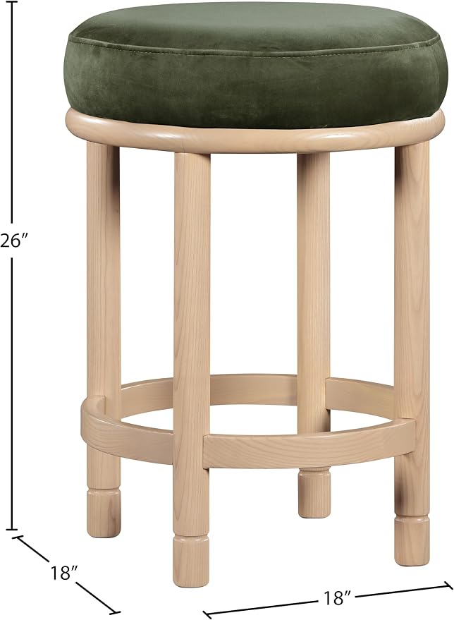 Meridian Furniture 976Green-C Monette Collection Art Deco Counter Stool - Image 3