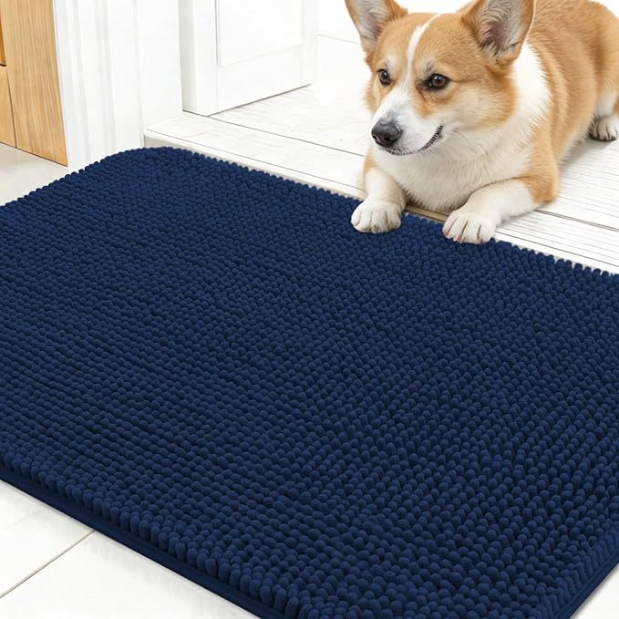 OLANLY Dog Door Mat for Muddy Paws 24x16, Super Absorbent Chenille Mud Mat | by OLANLY