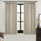 MIULEE Burlywood Birch Pinch Pleated 100% Blackout Curtains 40x63 Inches | Room by MIULEE