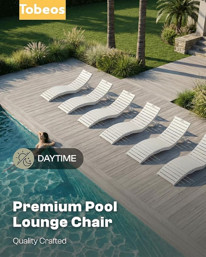 Folding HDPE Outdoor Chaise Lounge - Image 9