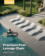 Folding HDPE Pool Lounge Chairs Set of 4, Pre-Assembled Outdoor Chaise Lounge - Image 9