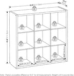 Furinno Cubicle Book Shelf, 9-Cube Bookshelf, Extra Thick Frame Reversible - Image 3