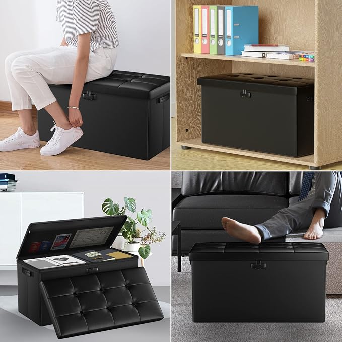 ENGPOW Storage Ottoman Bench, Fireproof Folding Bench - Image 5