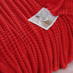 Christmas Red Throw Blanket for Couch Sofa 60"x80" Striped Design | Fleece - Image 5