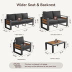 Aoxun Aluminum Patio Furniture Set, 7 Seats Luxury Metal Patio Furniture - Image 2