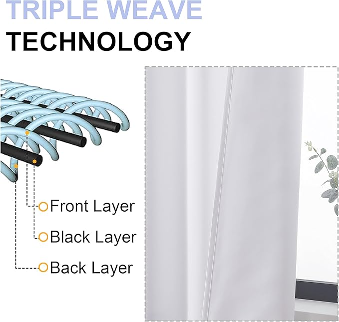 Simplebrand Ava Pure White Curtains 30 Inches Long 2 Panels, Light Filtering - Image 6