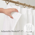 Topfinel White Boho Linen Sheer Curtains 72 Inch Length Small Window - Image 2