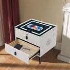 Smart Nightstand w/Fingerprint Lock Drawers, Smart Bedside Table w/USB Charging - Image 5