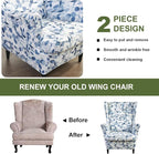 HAOYONG Wing Chair Slipcovers Printed Wingback Chair Covers 2 Pieces Wingback - Image 7