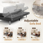 Shahoo Convertible Folding Futon Sofa Bed Sleeper Couch - Image 4