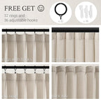 Topfinel Pinch Pleated Curtains 90 Inches Long 2 Panels Set, Oatmeal Semi Sheer - Image 2