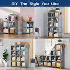 Mavivegue Book Shelf, 12 Cube Storage Organizer, DIY Bookcase, Metal Cube - Image 4
