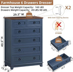 Joaxswe Farmhouse 6 Drawer Dresser - Image 2