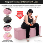 ENGPOW Storage Ottoman, Fireproof Folding Bench - Image 4