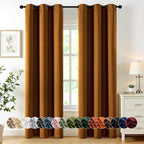 MIULEE Blackout Curtains for Bedroom 2 Panels 40 x 84 Inch Long Gold Brown | by MIULEE