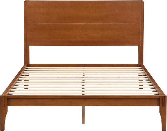 Merax Full Size Bamboo Platform Bed, Mid-Century Modern Bed Frame - Image 6
