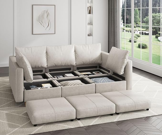 EASE MOOSE Armrest Module for Modular Sectional Sofa, Faux Leather Side - Image 6