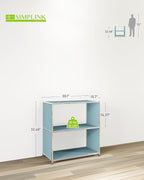 32-Inch 2-Tier Metal Bookcase, Open Shelf Storage Organizer - Image 3