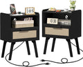 Lerliuo Rattan Nightstands Set of 2 by Lerliuo