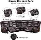 EBELLO Manual Reclining Sectional Sofa - Image 5