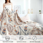 LUTBM Boho Throw Blanket for Bed 100% Cotton Ultra Soft Rustic Quilt Summer - Image 4