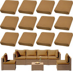 12Pcs Outdoor Cushion Covers, Elastic Patio Cushion Covers | Washable, by dreahoteztil