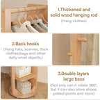 WoodsWhisper Full Length Mirror Coat Rack Solid Wood Floor Mirror 66"x12" Full - Image 6