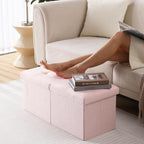 Storage Ottoman Bench Foldable Seat Footrest Shoe Bench End of Bed Storage - Image 4