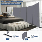 Room Divider 6FT Portable Room Dividers and Folding Privacy Screens, 4 Panel - Image 2