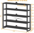 HCHQHS Bookshelf, 5-Tier Industrial Bookcase, Freestanding Tall Bookshelves - Image 3