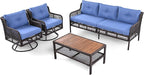 4-Piece Outdoor Wicker Sectional Sofa Set, All Weather Patio Conversation Set - Image 7