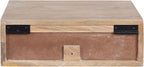 Kate and Laurel Mirza Transitional Carved Wood Floating Side Table, Natural Wood - Image 7