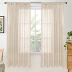BGment Natural Linen Curtains 72 Inches Long by BGment