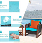 Tangkula 3 Pieces Patio Wicker Furniture Set, Rattan Outdoor Sofa Set - Image 8