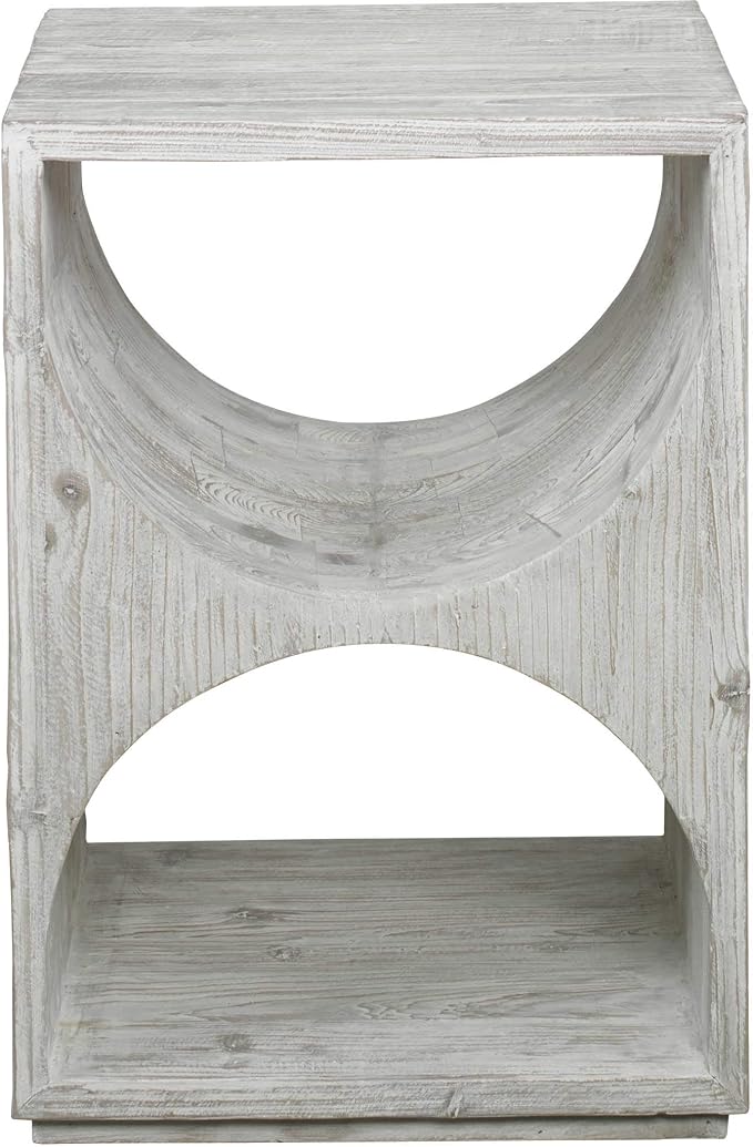 MY SWANKY HOME Elegant Scandi Contemporary Accent Table Solid Wood Distressed - Image 4