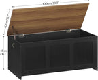 HOOBRO Storage Bench, 39.3" Retro Wooden Storage Chest, Wooden Storage Trunk - Image 3