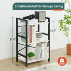 Yoobure Bookshelf Small Book Shelf, Solid Industrial 3 Tier Shelf Bookcase - Image 3