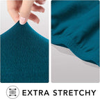 PureFit Stretch Couch Covers for Sofa 4 Seater Slipcovers Peacock Blue | - Image 4