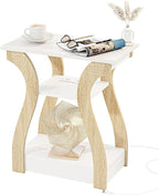 FROMJBEST End Table with Charging Station, Side Table with USB Ports and Outlets by FROMJBEST