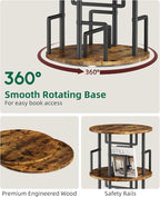 Kalrin 5 Tier Rotating Bookshelf - Image 7