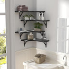 ROMGUAR CRAFT Corner Floating Shelves Wall Mounted Set of 4, Rustic Wood - Image 6