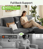 Welzona Sofas for Living Room, Midcentury Modern Small Sectional Couch - Image 4