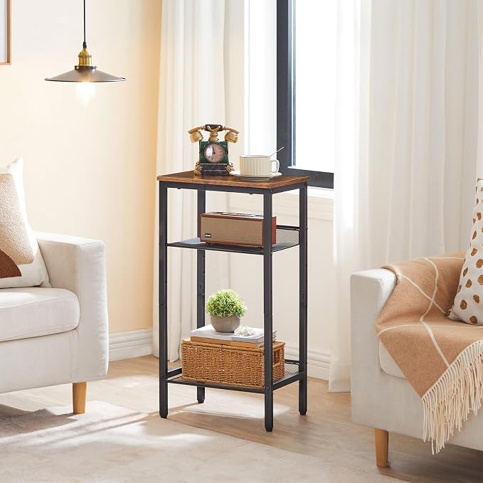 HOOBRO Side Table, 3-Tier Tall End Telephone Table - Image 4