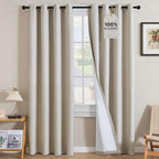 H.VERSAILTEX Linen Curtains 100% Blackout Curtains by HVERSAILTEX