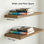 47in Floating Shelves for Wall, Wall Mounted Shelves for Decor Storage Set of 2 - Image 4