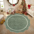 GarveeHome Scalloped Washable Non-Slip Round Rug 4 ft by GarveeHome