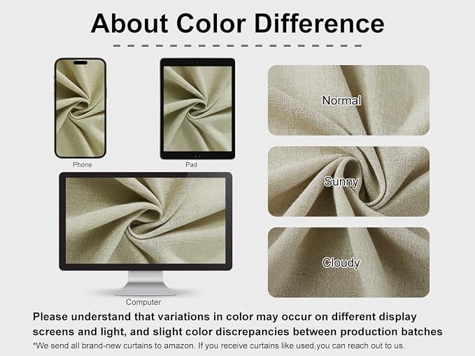 Vision Home Sand Pinch Pleated Full Blackout Curtains Linen Blended Room - Image 9