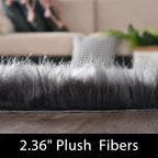 Latepis Dark Gray Faux Fur Rug 3x4 Area Sheepskin Rug - Image 2