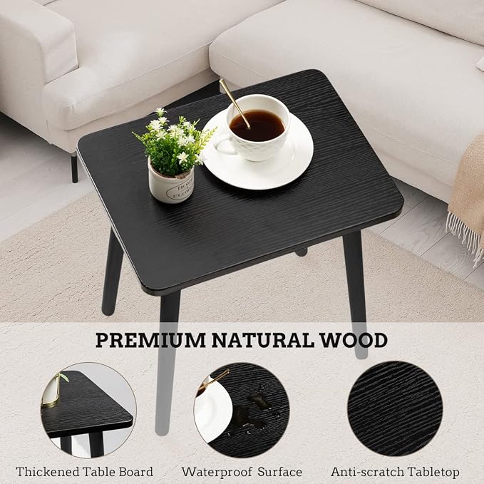FORAOFUR Black End Tables Set of 2, Modern Boho End Table - Image 4